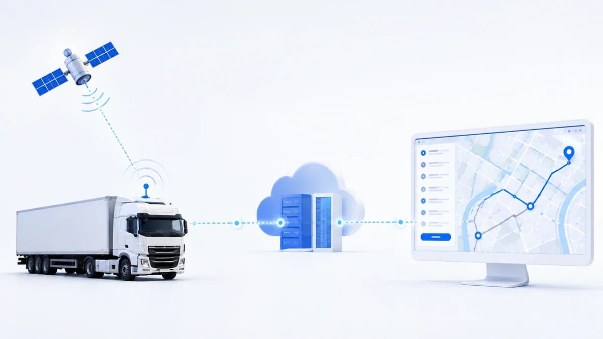 Схема передачи данных от GPS-трекера в систему мониторинга
